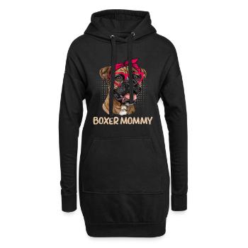 BOXER MAMI Deutscher Boxer Hund Besitzerin - Hoodie-Kleid - Schwarz - Vorne