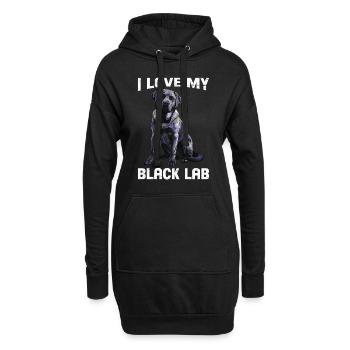 Labrador Liebhaber I LOVE MY BLACK LAB Schwarzer - Hoodie-Kleid - Schwarz - Vorne