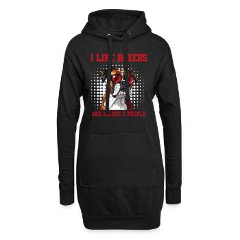 Boxeur allemand J'AIME LES BOXEURS ET PEUT-ÊTRE 3 PERSONNES - Sweat-shirt à capuche long Femme - noir - Devant
