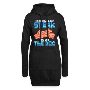 Anti-végétarien Prenez votre steak quotidien Évitez le doc - Sweat-shirt à capuche long Femme - noir - Devant