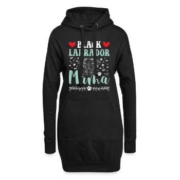Schwarzer Labrador BLACK LABRADOR MAMA Labbi - Hoodie-Kleid - Schwarz - Vorne