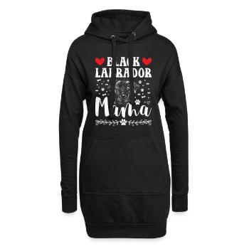 Schwarzer Labrador BLACK LABRADOR MAMA Labbi - Hoodie-Kleid - Schwarz - Vorne