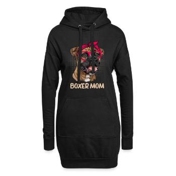 BOXER MAMA Deutscher Boxer Hundemama Boxer - Hoodie-Kleid - Schwarz - Vorne