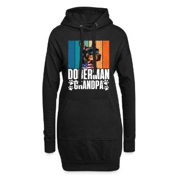 DOBERMAN GRANDPA Propriétaire de chien Vintage Vieux - Sweat-shirt à capuche long Femme - noir - Devant