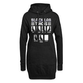 Labrador Drôle BLACK LAB TRICKS Labrador têtu - Sweat-shirt à capuche long Femme - noir - Devant