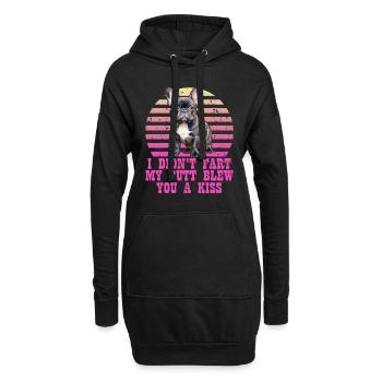Frenchie n’a pas pété mes fesses t’a soufflé un baiser - Sweat-shirt à capuche long Femme - noir - Devant