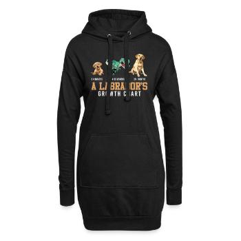 Labrador Liebhaber Labrador WACHSTUMSTABELLE - Hoodie-Kleid - Schwarz - Vorne