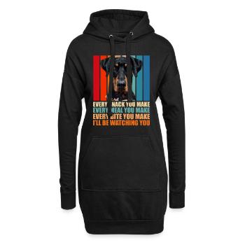 Doberman Hund EVERY SNACK YOU MAKE Lustiges - Hoodie-Kleid - Schwarz - Vorne