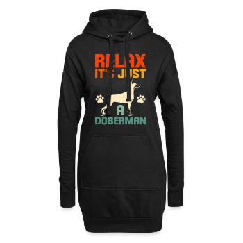 Doberman drôle DÉTENDEZ-VOUS C’EST JUSTE UN DOBERMAN - Sweat-shirt à capuche long Femme - noir - Devant