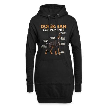 DOBERMANN KOMPONENTEN Anatomie Doberman - Hoodie-Kleid - Schwarz - Vorne