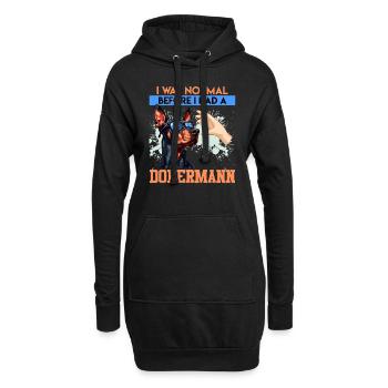 Le propriétaire d'un doberman était normal avant que j'en ai un - Sweat-shirt à capuche long Femme - noir - Devant