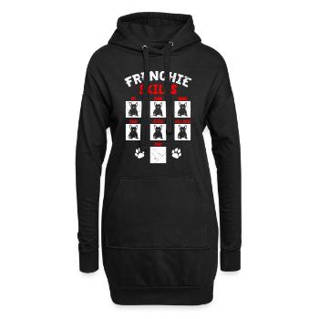 Frenchie Skills Bouledogue Français Drôle - Sweat-shirt à capuche long Femme - noir - Devant