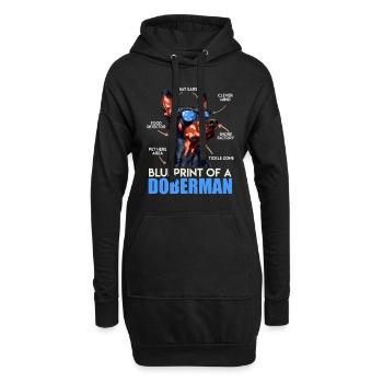 Doberman Propriétaire PLAN D’UN DOBERMAN Drôle - Sweat-shirt à capuche long Femme - noir - Devant