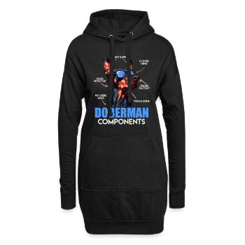 DOBERMANN KOMPONENTEN Anatomie Doberman - Hoodie-Kleid - Schwarz - Vorne
