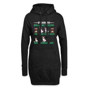 Frenchie Hunde STUBBORN BULLDOG TRICKS Fanzösische - Hoodie-Kleid - Schwarz - Vorne