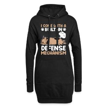 Le bouledogue français est livré avec une défense intégrée - Sweat-shirt à capuche long Femme - noir - Devant