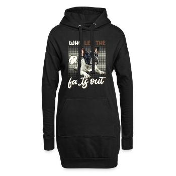 Französische Bulldogge WHO LET THE FARTS OUT - Hoodie-Kleid - Schwarz - Vorne
