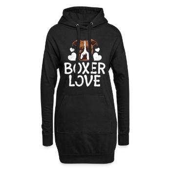 Deutscher Boxer Hund BOXER LOVE Hundebesitzerin - Hoodie-Kleid - Schwarz - Vorne