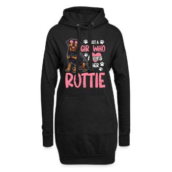 Rottie JUSTE UNE FILLE QUI AIME ROTTWEILER propriétaire - Sweat-shirt à capuche long Femme - noir - Devant