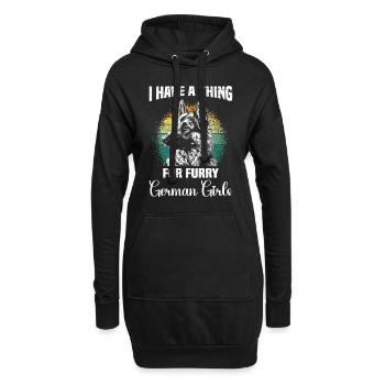 Les bergers allemands ont un faible pour les allemands à fourrure - Sweat-shirt à capuche long Femme - noir - Devant
