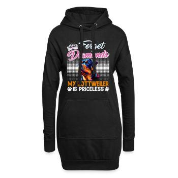 Rottweiler Frau VERGISS DIAMANTEN MEIN ROTTWEILER - Hoodie-Kleid - Schwarz - Vorne