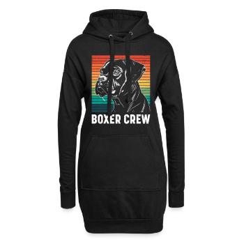 Chien Boxer Allemand Papa BOXER TEAM Drôle - Sweat-shirt à capuche long Femme - noir - Devant