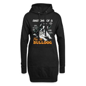 Anatomie Bouledogue Français Propriétaire Drôle - Sweat-shirt à capuche long Femme - noir - Devant