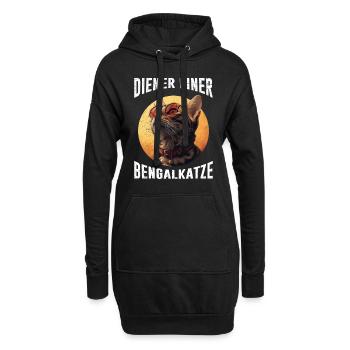 Bengalkatze DIENER EINER BENGALKATZE Lustiges - Hoodie-Kleid - Schwarz - Vorne