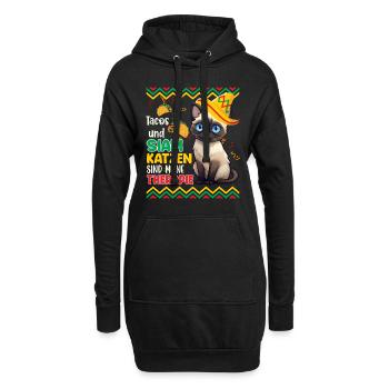 Siamkatzen TACOS UND SIAMKATZEN SIND MEINE - Hoodie-Kleid - Schwarz - Vorne