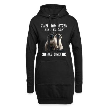 Amoureux des chats siamois DEUX CHATS SIAMOIS SONT MEILLEURS - Sweat-shirt à capuche long Femme - noir - Devant