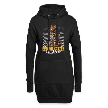 BENGALKATZEN FLÜSTERER Lustiges Bengalkatzen - Hoodie-Kleid - Schwarz - Vorne