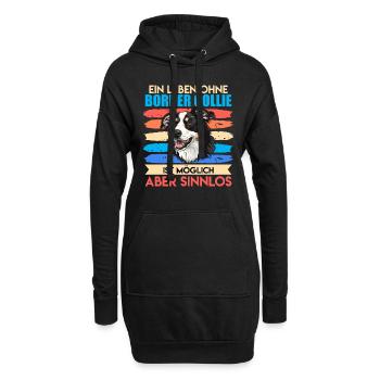 Border Collie UNE VIE SANS BORDER COLLIE INUTILE - Sweat-shirt à capuche long Femme - noir - Devant