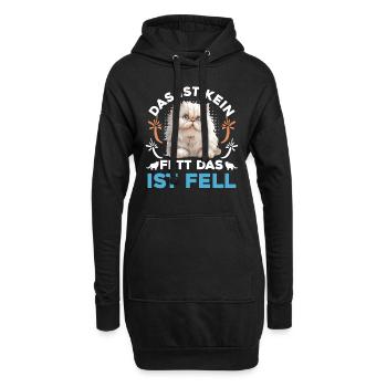 Katzenbesitzer KEIN FETT DAS IST FELL Lustiges - Hoodie-Kleid - Schwarz - Vorne