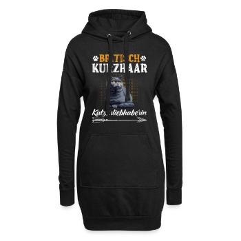 Britische Kurzhaar Katzenliebhaberin Britisch - Hoodie-Kleid - Schwarz - Vorne