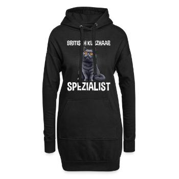 BRITISCH KURZHAAR SPEZIALIST Katzenpapa Britisch - Hoodie-Kleid - Schwarz - Vorne