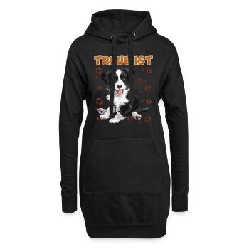 Border Collie LOYAL EST un Border Collie Dogs - Sweat-shirt à capuche long Femme - noir - Devant