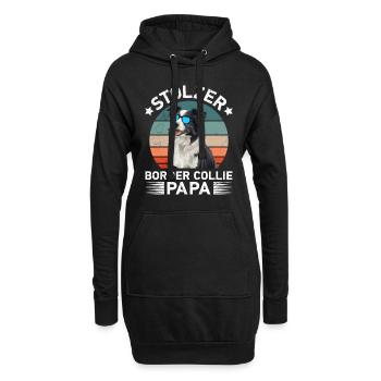 Hundepapa STOLZER BORDER COLLIE PAPA Hundebesitzer - Hoodie-Kleid - Schwarz - Vorne