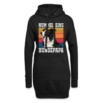 Border Collie PAPA BORDER COLLIE NUMÉRO UN - Sweat-shirt à capuche long Femme - noir - Devant