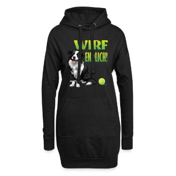 Border Collie lance ENFIN un Border Collie drôle - Sweat-shirt à capuche long Femme - noir - Devant