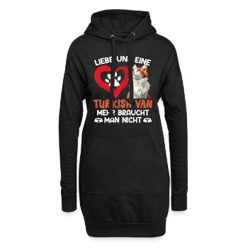 Maman chat L’AMOUR ET UNE CAMIONNETTE TURQUE, C’EST TOUT - Sweat-shirt à capuche long Femme - noir - Devant