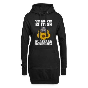 British Shorthair CRAZY BRITISH SHORTHAIR - Sweat-shirt à capuche long Femme - noir - Devant
