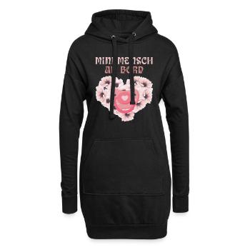 Baby Bump HUMAIN À BORD Drôle Enceinte - Sweat-shirt à capuche long Femme - noir - Devant