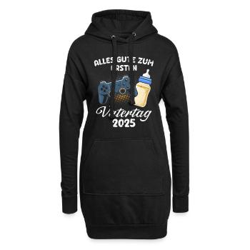 BONNE PREMIÈRE FÊTE DES PÈRES 2025 Papa - Sweat-shirt à capuche long Femme - noir - Devant