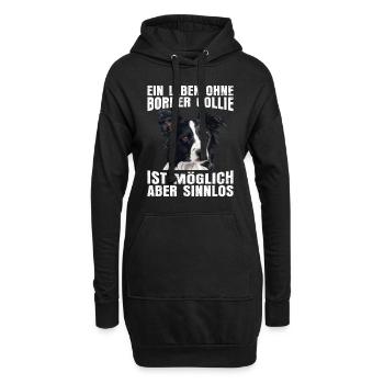 Border Collie UNE VIE SANS BORDER COLLIE INUTILE - Sweat-shirt à capuche long Femme - noir - Devant