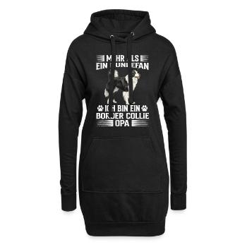 Hunde Opa MEHR ALS EIN HUNDEFAN BORDER COLLIE OPA - Hoodie-Kleid - Schwarz - Vorne