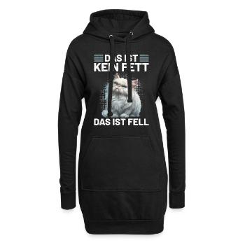Perserkatze DAS IST KEIN FETT DAS IST FELL Lustig - Hoodie-Kleid - Schwarz - Vorne