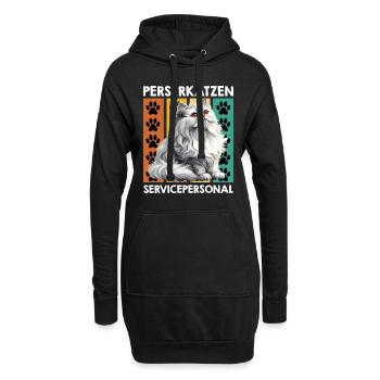 CHAT PERSAN SERVICE PERSONNEL Drôle Persan - Sweat-shirt à capuche long Femme - noir - Devant