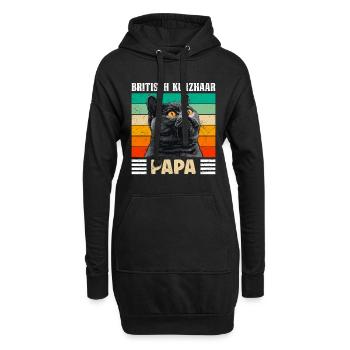 BRITISH SHORTHAIR CAT DAD British Shorthair - Sweat-shirt à capuche long Femme - noir - Devant