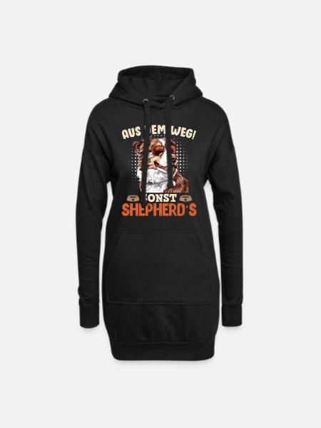 Aussie AUS DEM WEG SONST SHEPHERDS Australian - Hoodie-Kleid - Schwarz