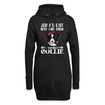 Border Collie JEDER TAG IST BESSER MIT BORDER - Hoodie-Kleid - Schwarz - Vorne